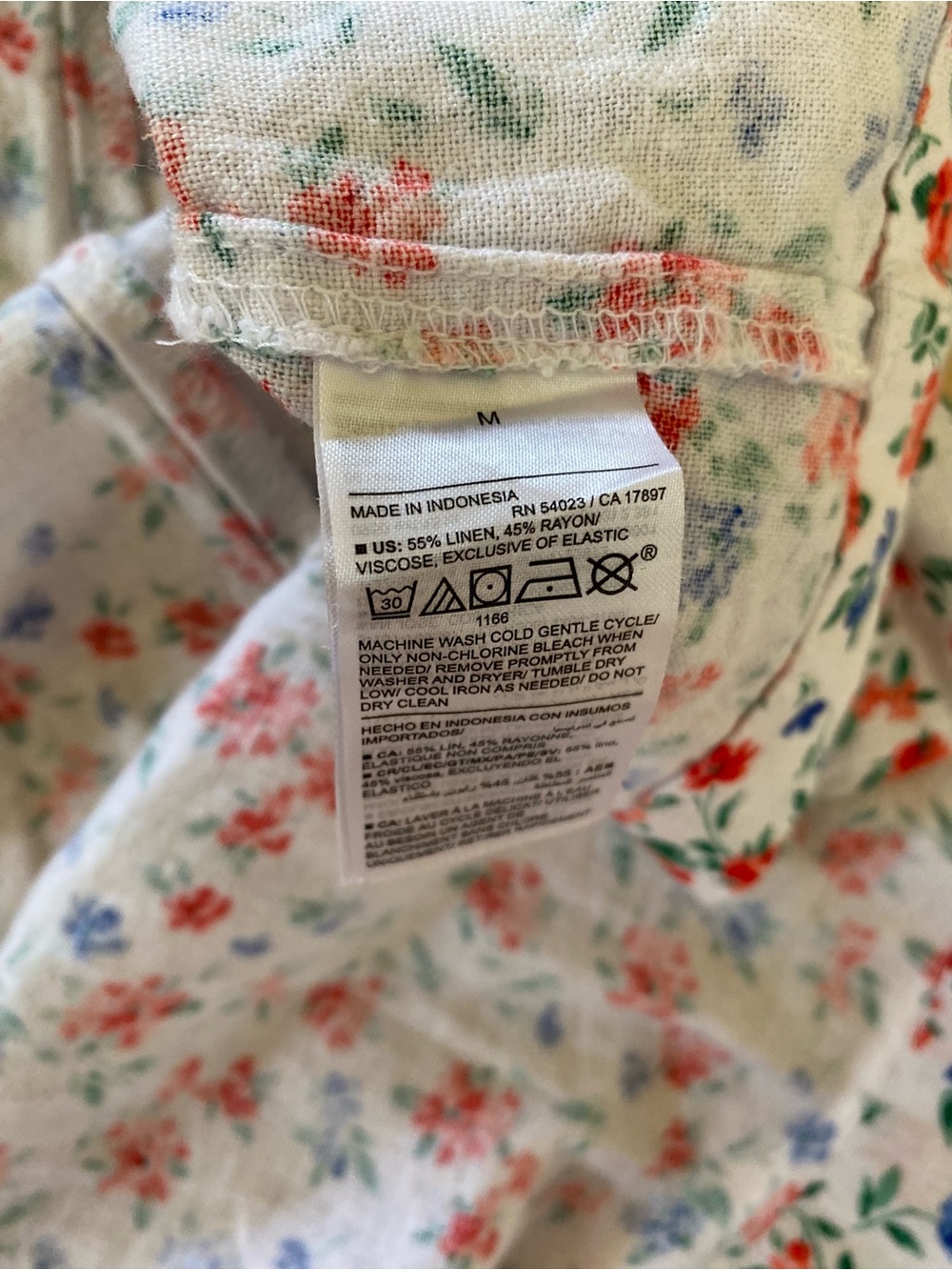 Old Navy Dress Floral Linen Blend Midi Dress Medium Garden Party Dress - Picture 7 of 10